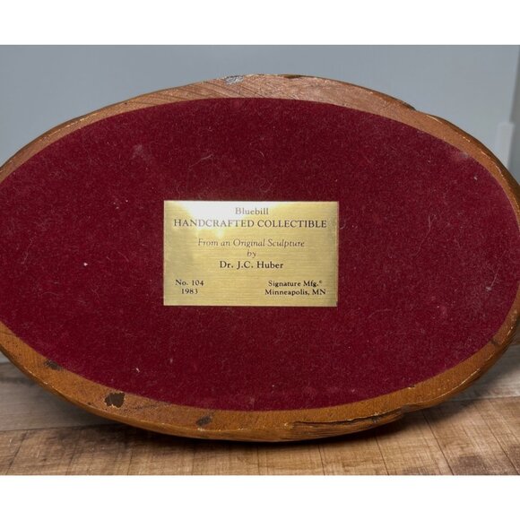 Handcrafted Bluebill Duck Wooden Sculpture By Dr. J.C. Huber 1983 Collectible De - Picture 5 of 5